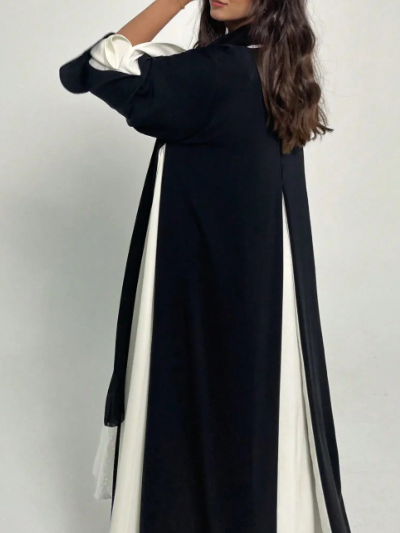 Turkey Abaya Muslim Open Front Black Abayas Elegant Long Sleeve Middle-East Islamic Arabian Kaftans Women Jilbabs Maxi Dresses