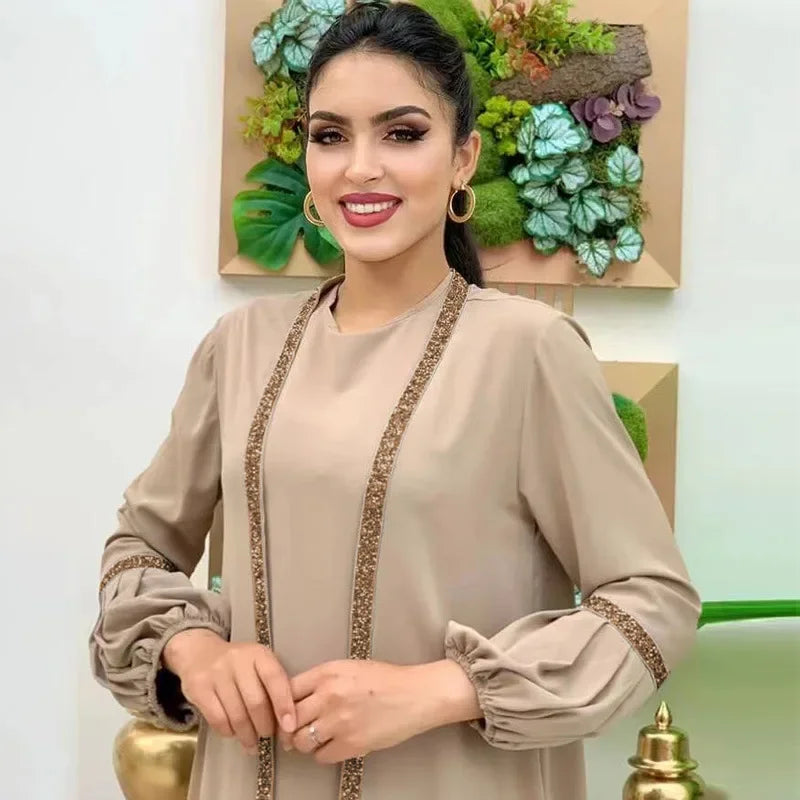 Eid Abaya Dubai Modest Turkey Muslim Long Dress for Women Arabic Sequin Islamic Dresses Evening Party Gown Moroccan Kaftan Robe