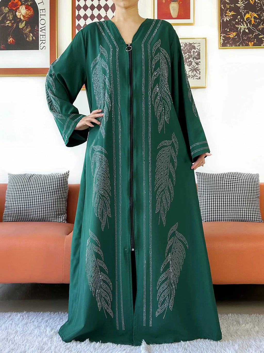 New Middle East Africa Elegant Women Cardigan Chiffon Loose Open Zippier Abaya Muslim Islamic Clothing Cardigan Style Loose Size