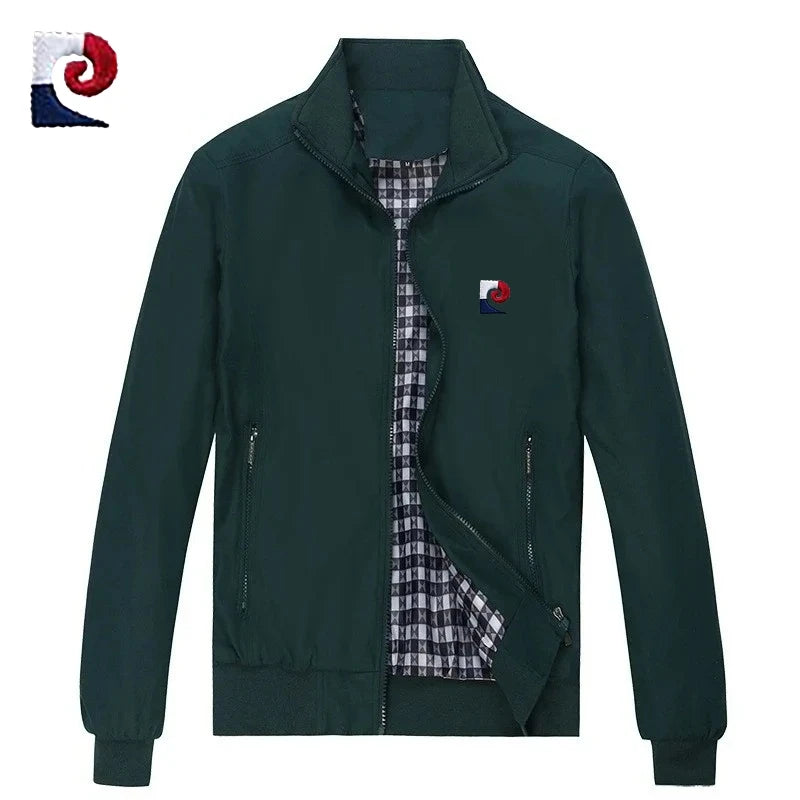 New Spring and Autumn men's high-quality stand up collar jacket, fashionable, casual, breathable baseball jacket top M-6XL