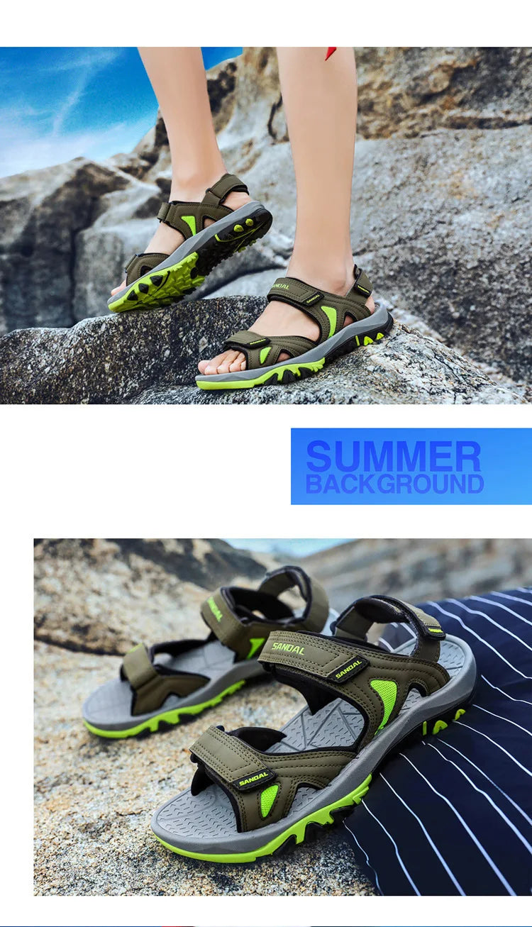 Men's Sandals 2022 Beach and Sea Casual Shoes Sandal for Men Summer Male New Slippers Wears Genuine Leather Man Flip Flops