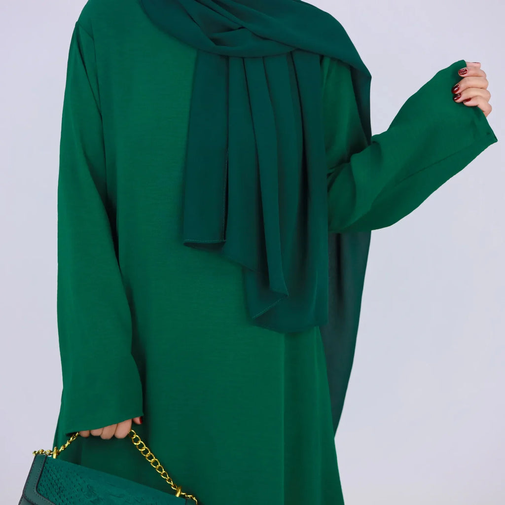 Plain Crepe Abaya for Women Long Muslim Dresses Dubai Turkey Ramadan Eid Islamic Modest Under Abayas Dress Kaftan Robe No Hijab