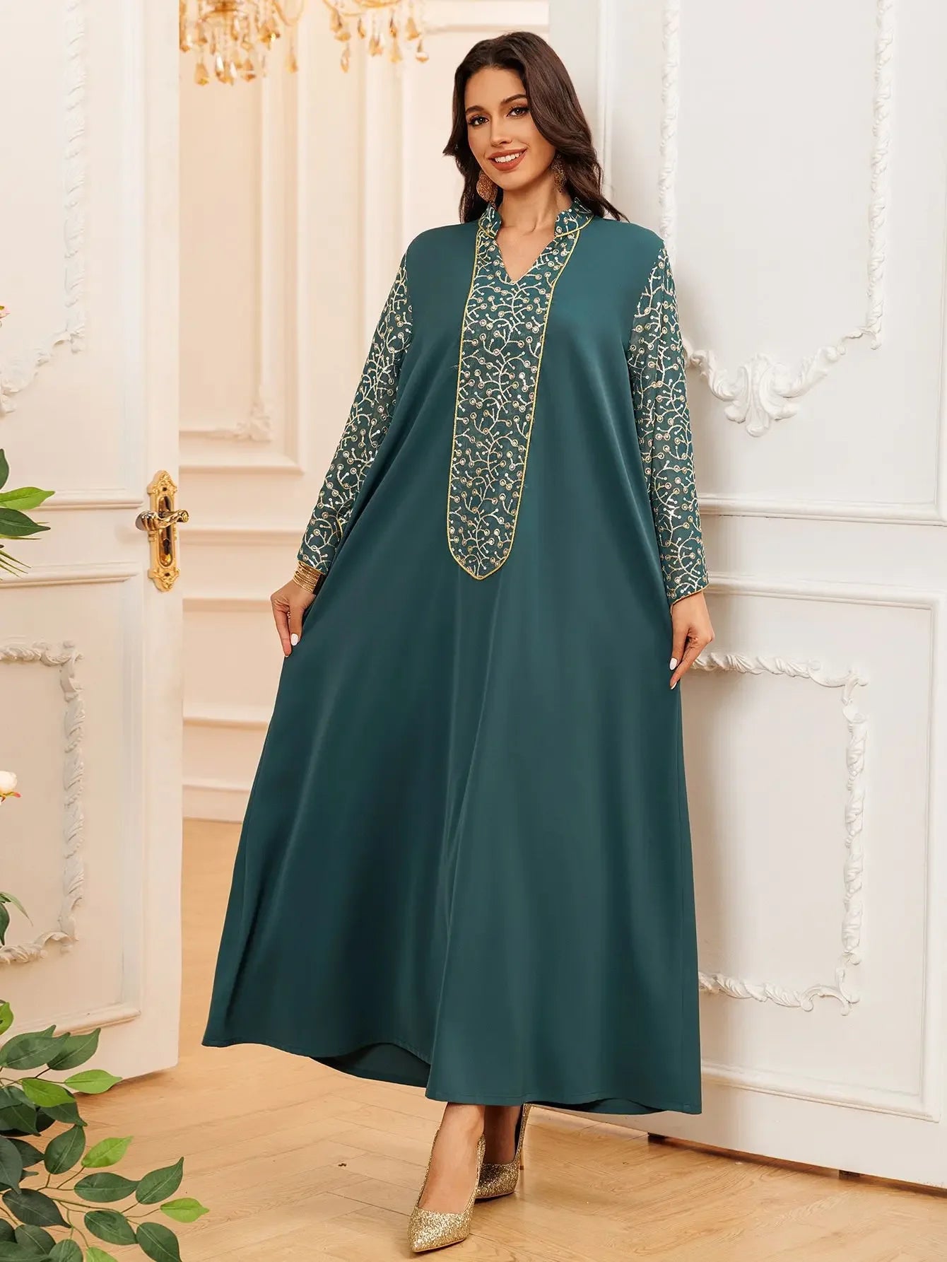 Embroidered Abayas for Women Muslim Evening Eid Party Dress Kaftan Dubai Turkey Robe Arabic Islam Jalabiya Caftan Marocain Femme