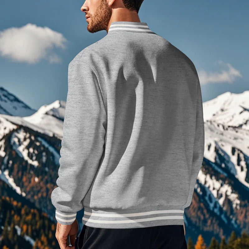 Autumn and Winter American Style  Men's Jackets 2024 New Casual Sports Loose Stand Collar Button Sports Cardigan Jacket For Men