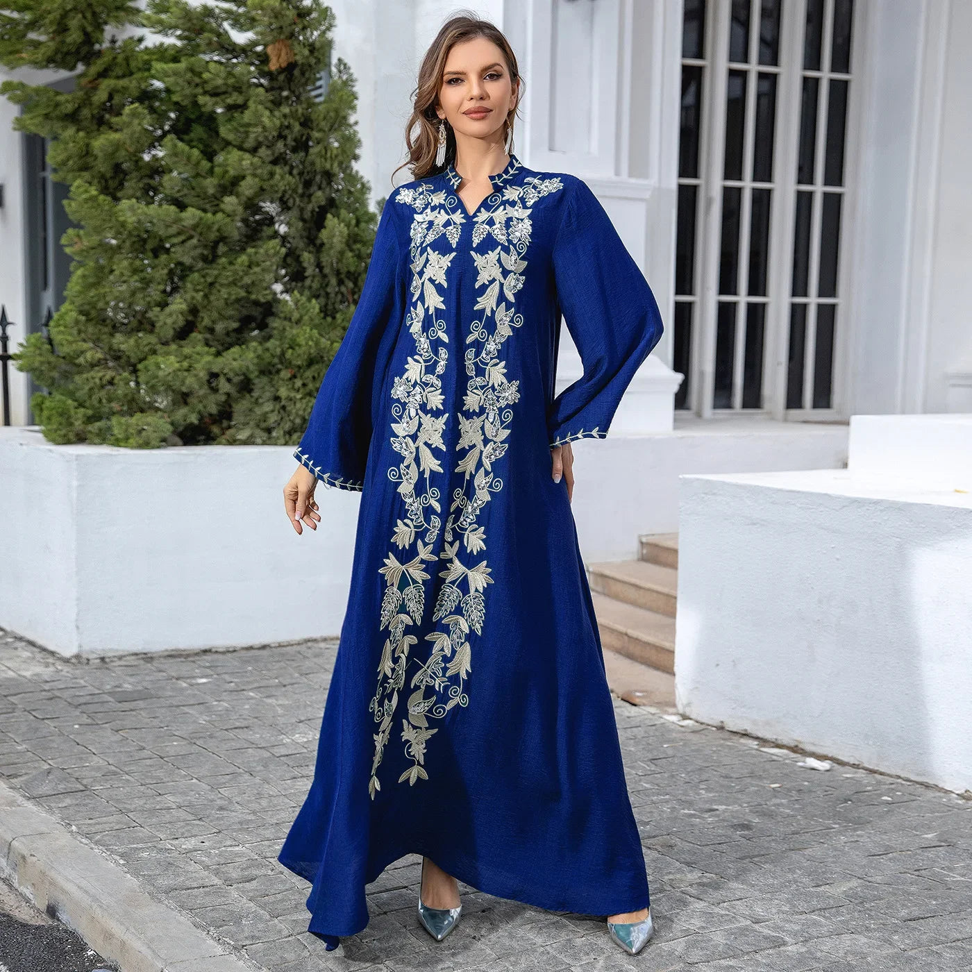 Abaya Dubai Turkey Maxi Islamic Embroidery Robe Ramadan Eid Muslim Party Dresses for Women Arab Caftan Morocco Femme Musulman