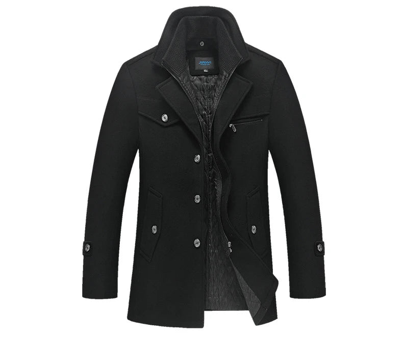 Winter Men's Jacket Oversized Wool Overcoat Solid Warm Pea Coats Thicken Casual Woolen Coat Men Clothing Parka A3F1303