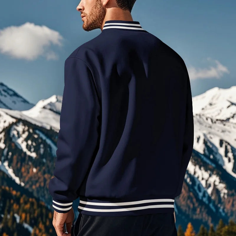 Autumn and Winter American Style  Men's Jackets 2024 New Casual Sports Loose Stand Collar Button Sports Cardigan Jacket For Men