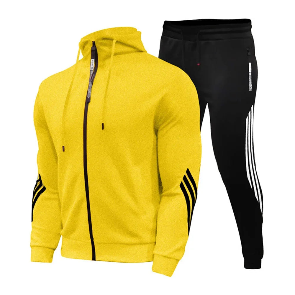 2025 men's new jogging suit, sweater, hoodie, jacket, sweatpants, 2-piece suit, men's fashion casual autumn and winter jacket.
