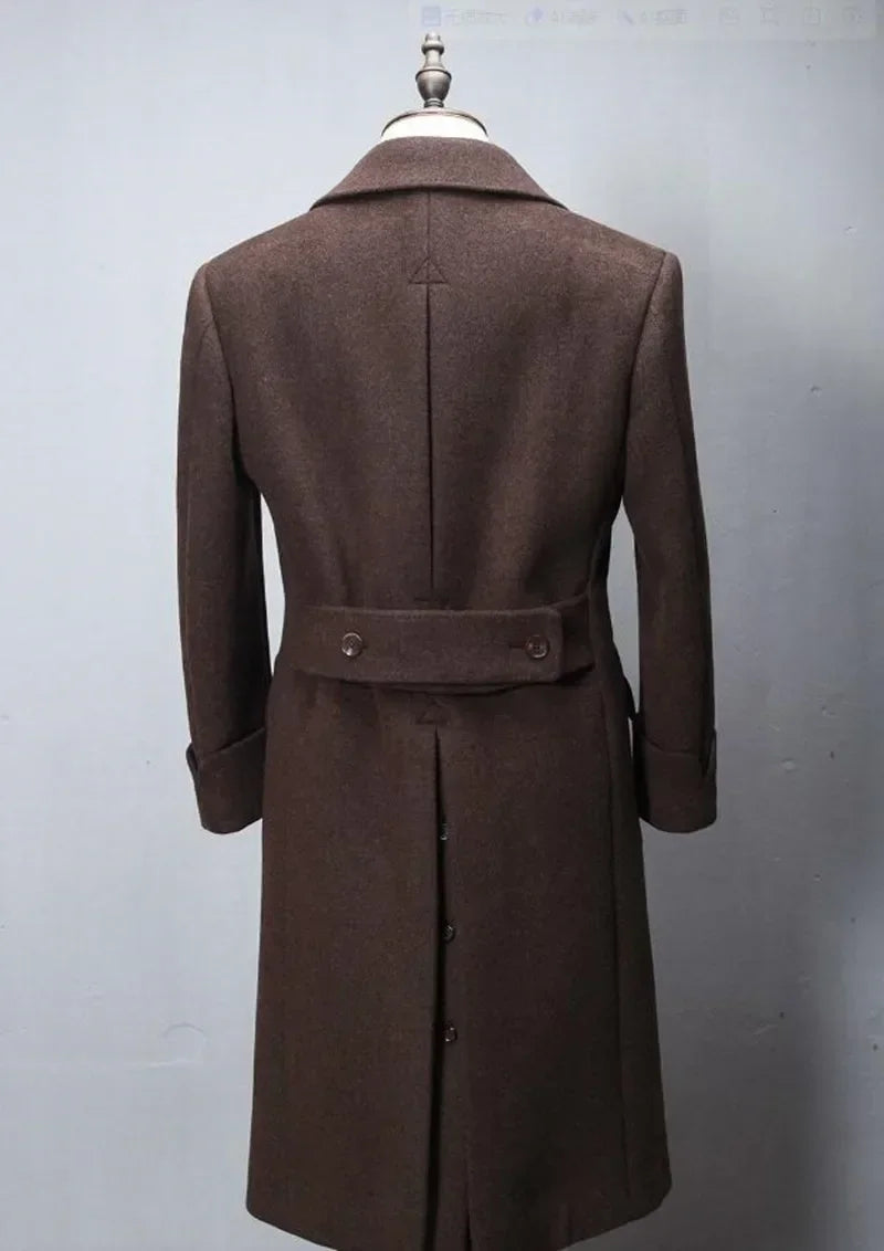 Men's Autumn Winter Wool Overcoat Double Breasted Formal Business Warm Casual Blazer 2025 Customized High Quality New