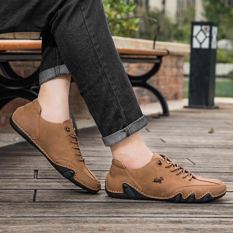 Men Leather Casual Shoes Free Shipping Sneakers Low Top Comfortable Italian Mens Shoes Luxury Designer Loafers Moccasin Shoe Man