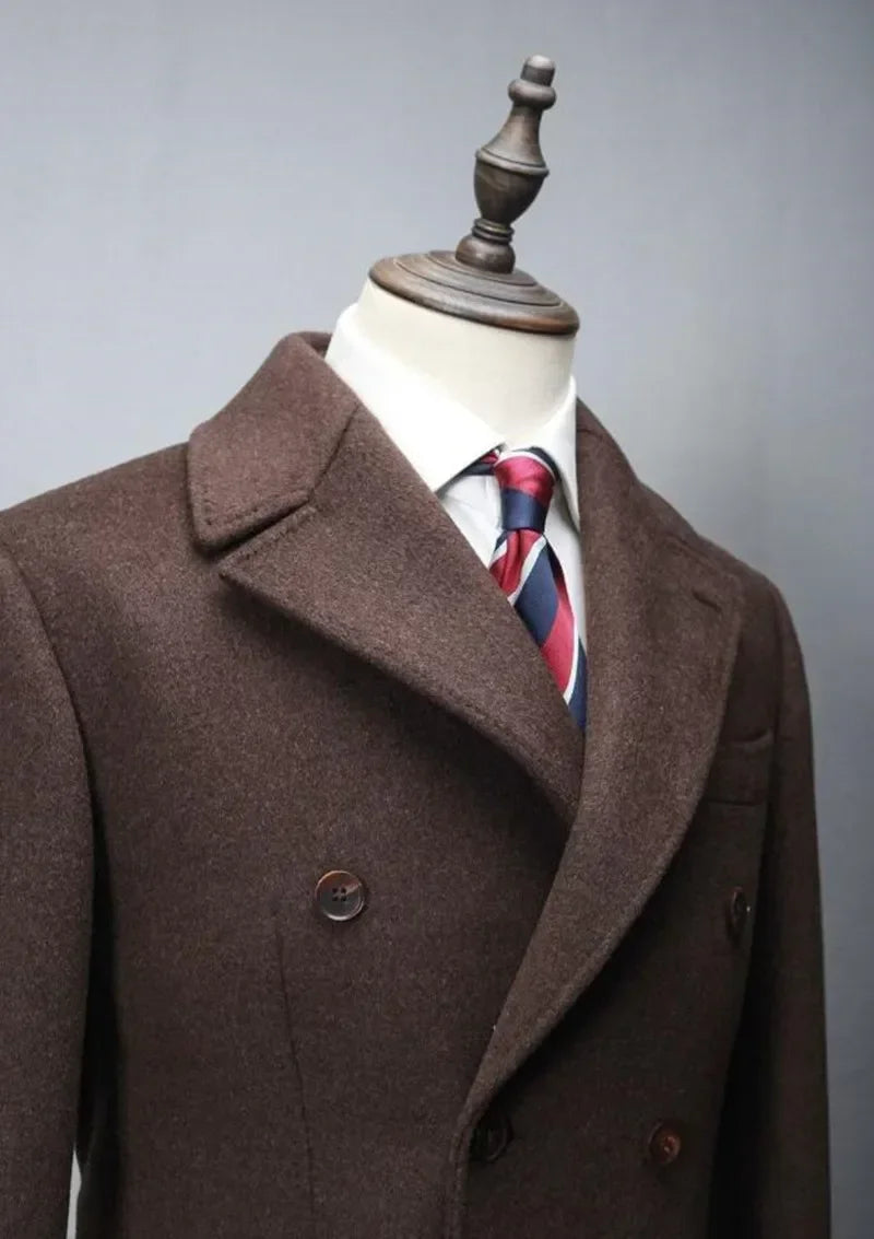 Men's Autumn Winter Wool Overcoat Double Breasted Formal Business Warm Casual Blazer 2025 Customized High Quality New